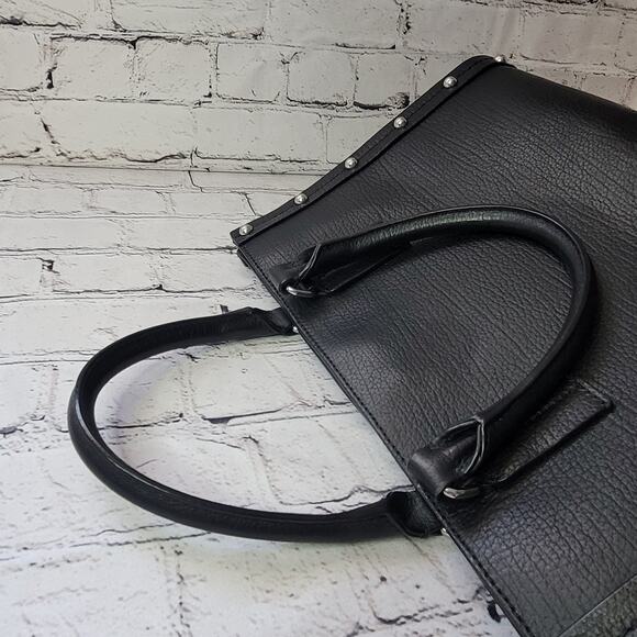 Rebecca Minkoff- Madison Satchel- Black with Studded sides-Black strap - Picture 7 of 13